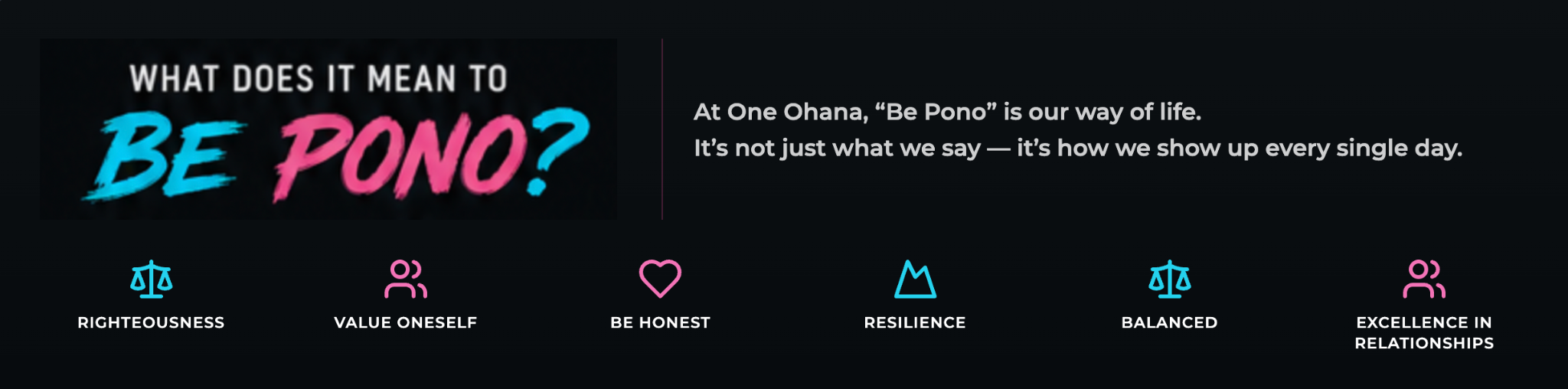 What it means to Be Pono at One Ohana